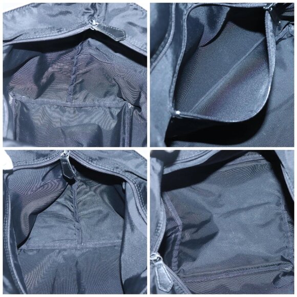 Burberrys Nova Check Blue Label Tote Bag Nylon Beige Silver Auth - Picture 15 of 16